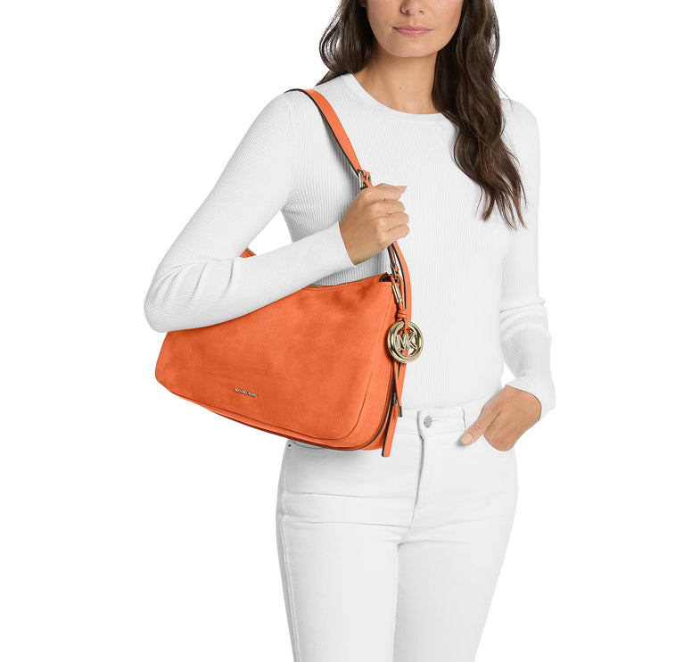 Michael Kors Women's Nolita Medium Nubuck Shoulder Bag Mimosa