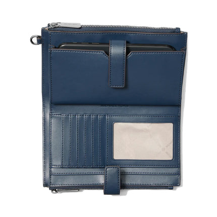 Michael Kors Women's Jet Set Travel Embellished Denim Wristlet Washed Denim
