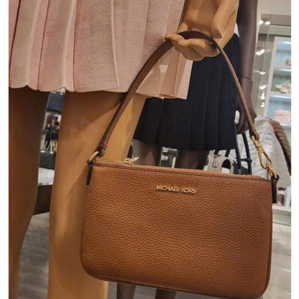 Michael Kors Women's Jet Set Small Pebbled Leather Convertible Wristlet Luggage