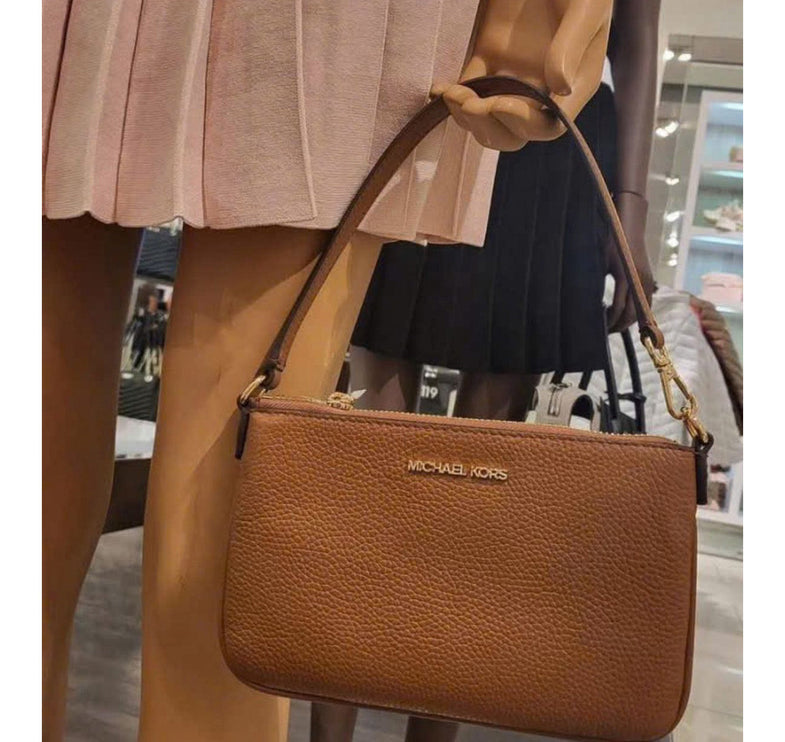 Michael Kors Women's Jet Set Small Pebbled Leather Convertible Wristlet Luggage