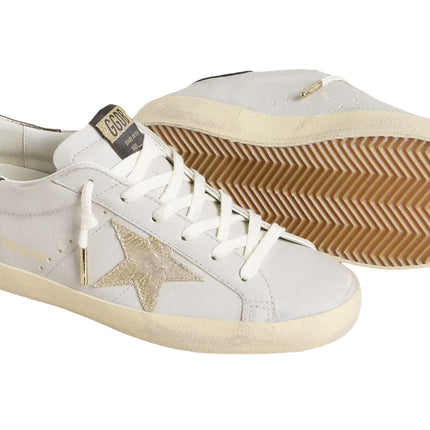 Golden Goose Women's Super Star Sneakers with Crackle Leather Star and Metallic Foiled Leather