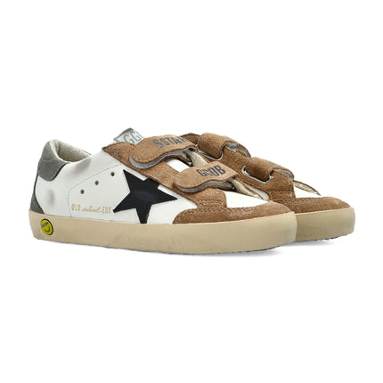 Golden Goose Grade School Old Sneakers with White/Taupe Multi