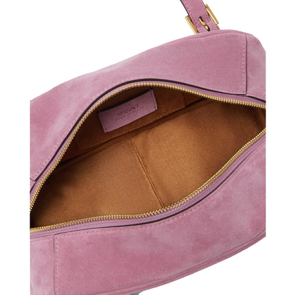 Versace Women's Versace Tag Suede Bowling Bag Pink