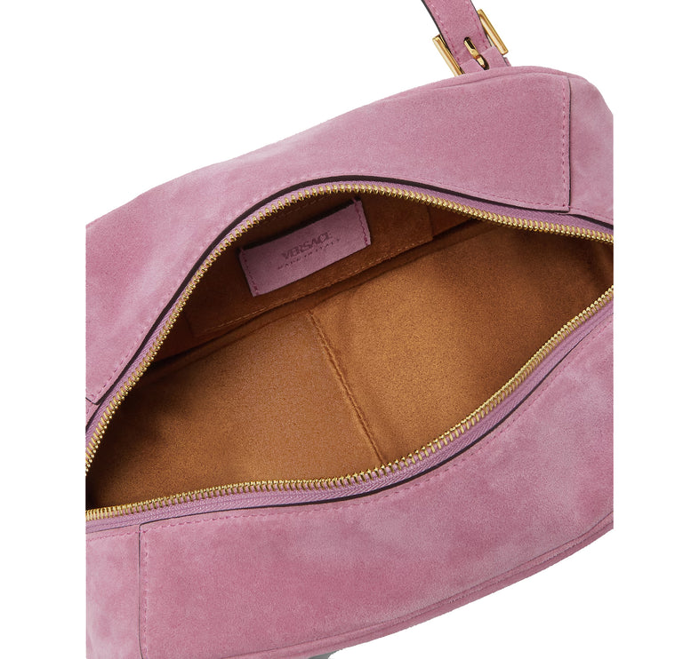 Versace Women's Versace Tag Suede Bowling Bag Pink