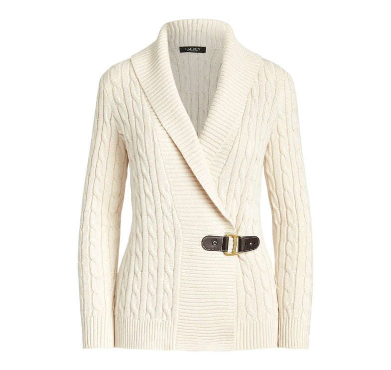 Polo Ralph Lauren Women's Buckled Cotton Sweater Mascarpone Cream
