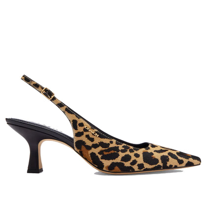 Coach Women's Slingback Heel With Leopard Print Tan/Black