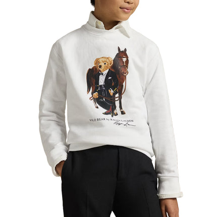 Polo Ralph Lauren Boy's Polo Bear Fleece Sweatshirt White