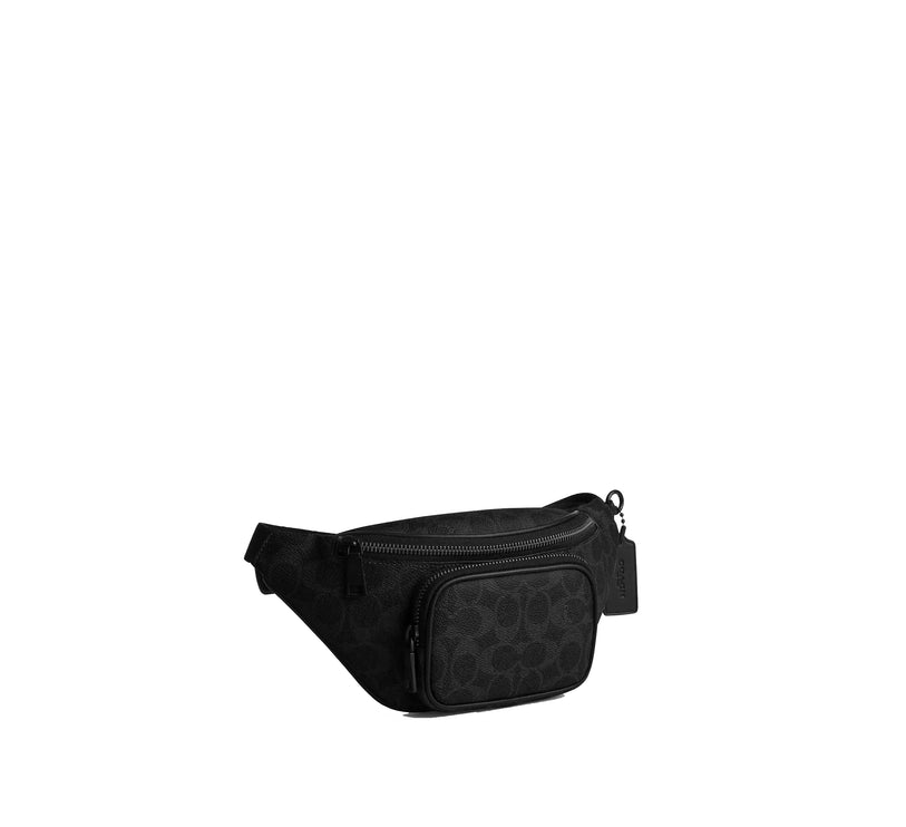 Coach Unisex Travis Belt Bag 30 In Signature Canvas Matte Black/Black Signature