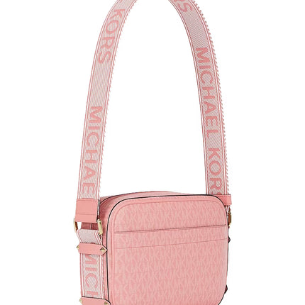 Michael Kors Women's Maeve Large Signature Logo Crossbody Bag Primrose/Gold