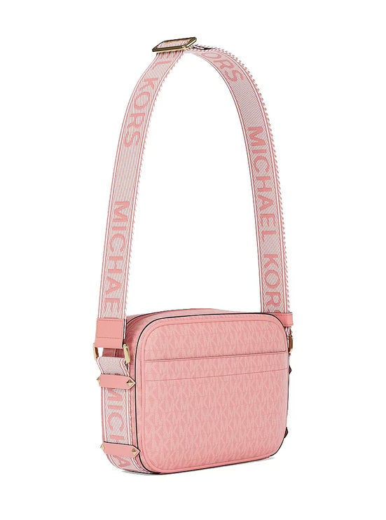 Michael Kors Women's Maeve Large Signature Logo Crossbody Bag Primrose/Gold