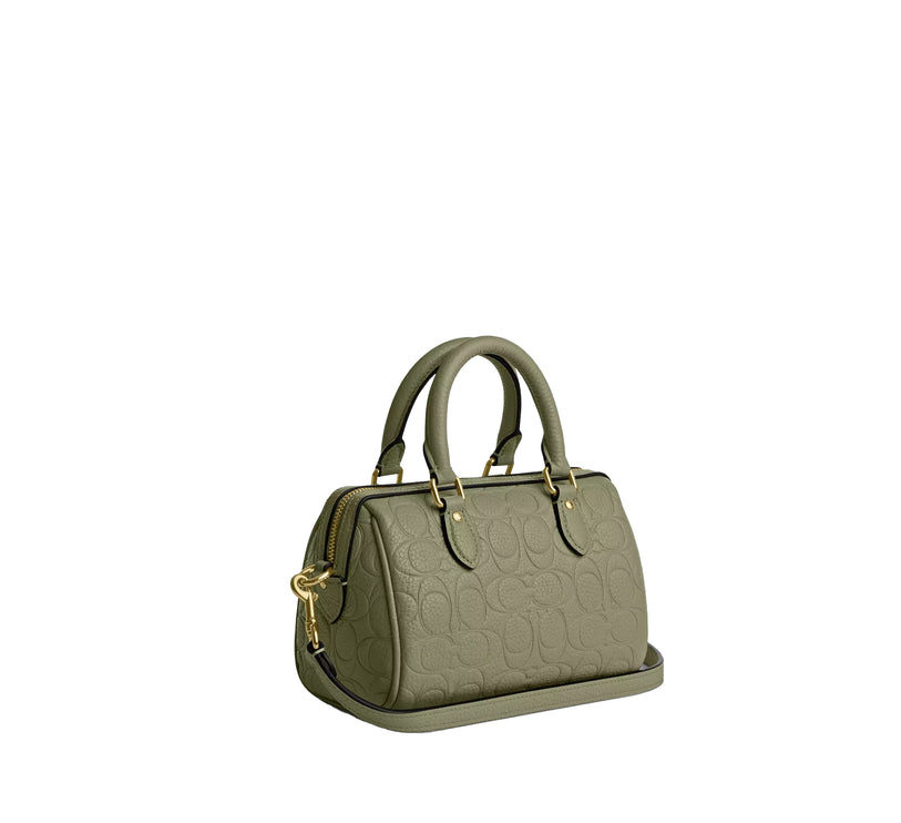 Coach Women's Mini Rowan Crossbody Bag In Signature Leather Gold/Pistachio