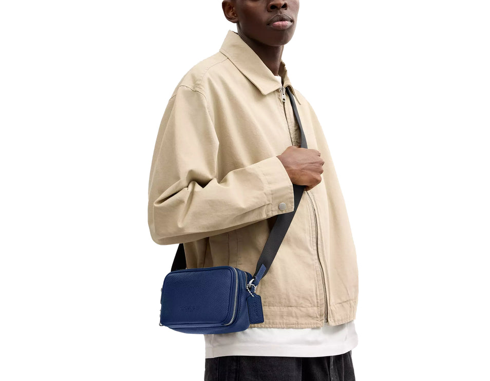 Coach Unisex Colton Crossbody Bag 19 Silver/Deep Blue