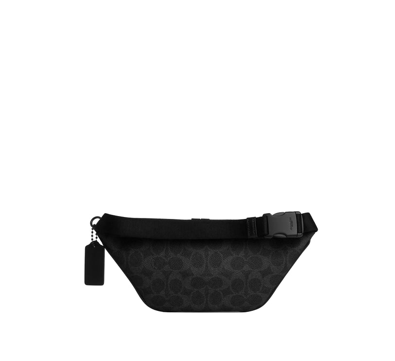 Coach Unisex Travis Belt Bag 30 In Signature Canvas Matte Black/Black Signature