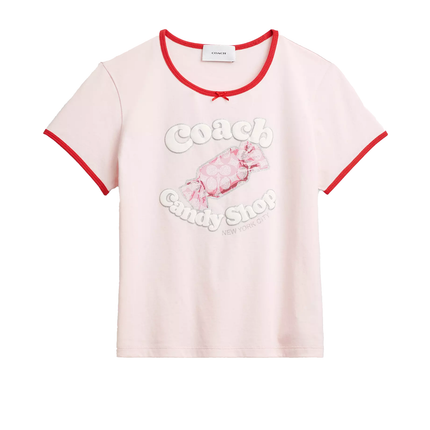 Coach Women's Candy Shop Scoop Neck T-Shirt Pink/Multi