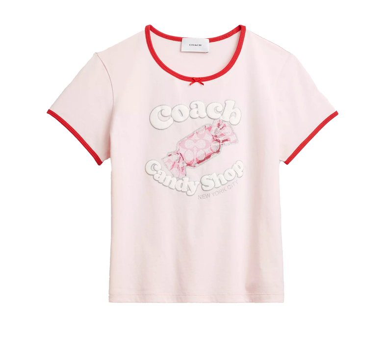 Coach Women's Candy Shop Scoop Neck T-Shirt Pink/Multi