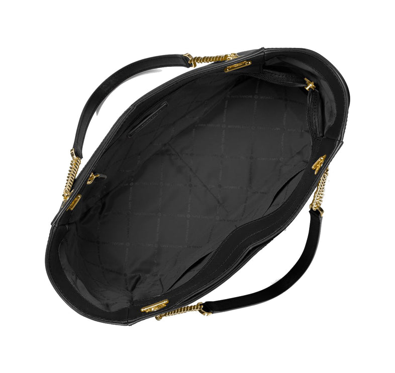 Michael Kors Women's Jet Set Large Saffiano Leather Shoulder Bag Gold Black