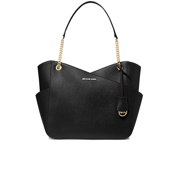 Michael Kors Women's Jet Set Large Saffiano Leather Shoulder Bag Gold Black