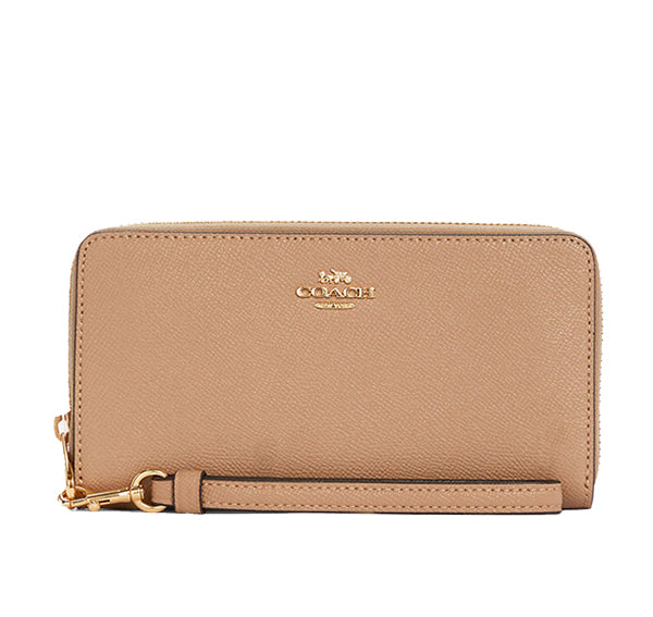 Coach Women's Long Zip Around Wallet Gold/Taupe