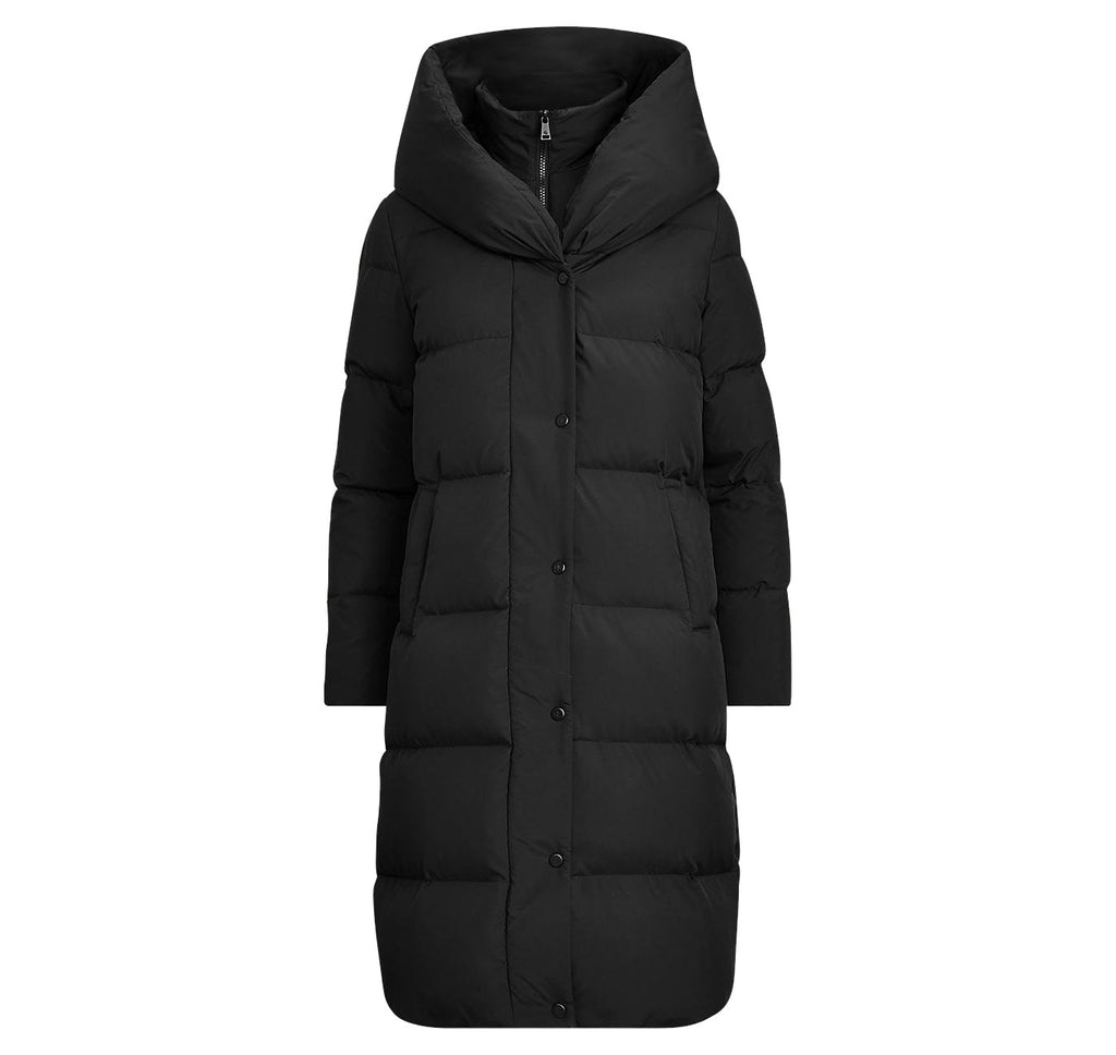 Polo Ralph Lauren Women's Oversize Collar Quilted Down Coat Black