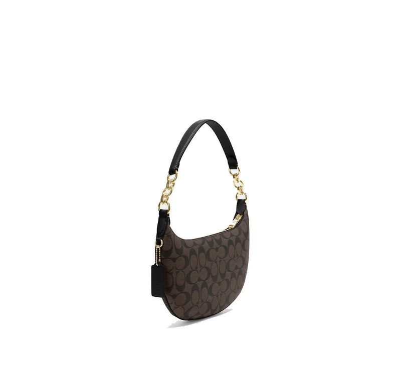 Coach Women's Payton Hobo In Signature Canvas Gold/Brown Black